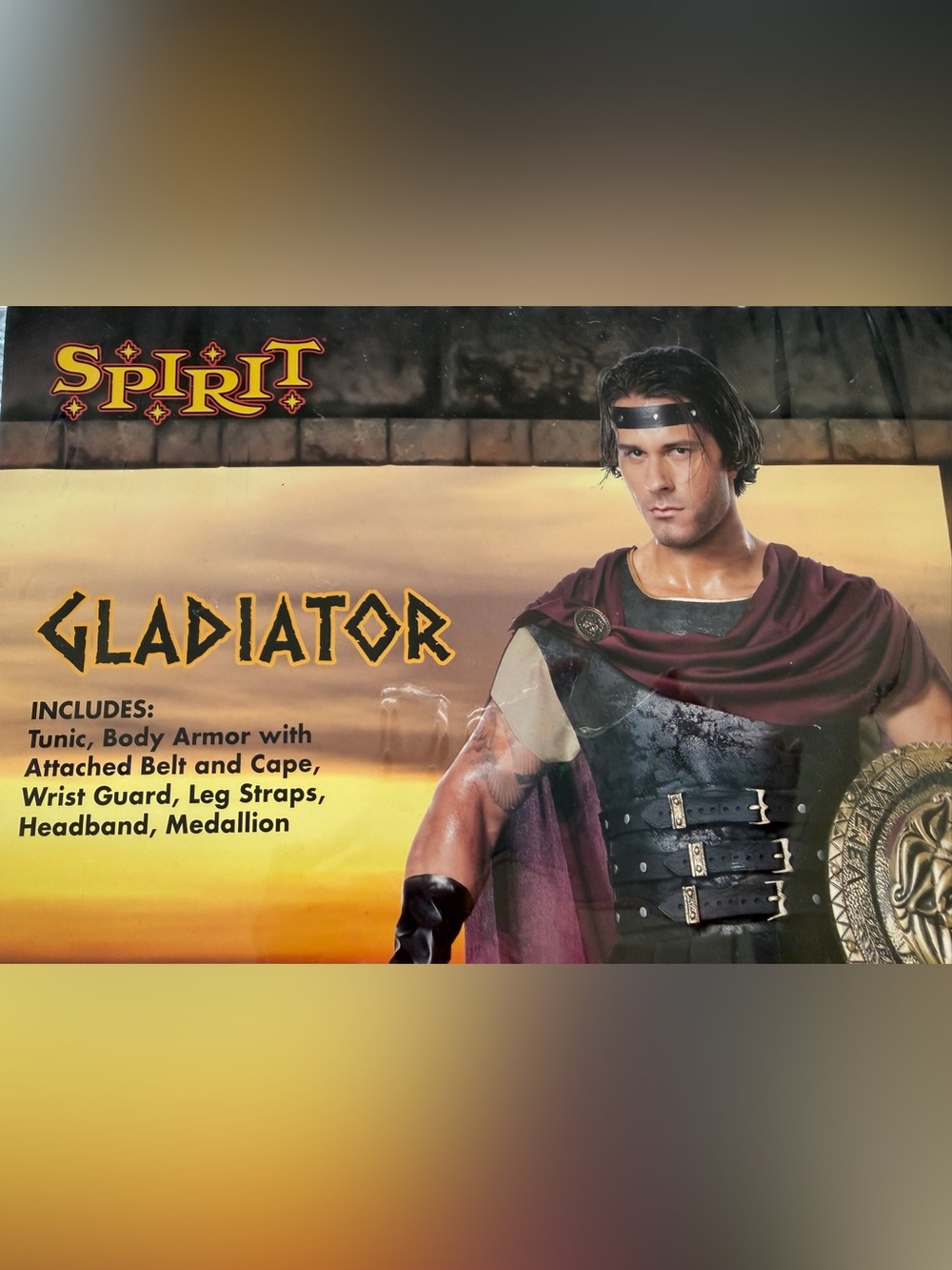 Spirit Adult Gladiator Costume - Black, Maroon, Gold - Picture 4 of 6